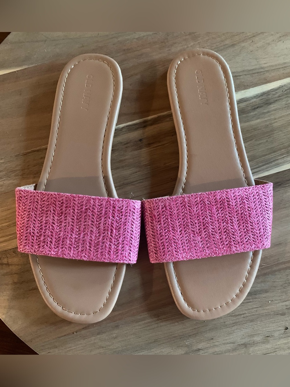 Old Navy Women’s Pink Woven Slide Sandals Size 8 NWOT Summer Beach Resort